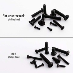 Mini Micro Black Metric Threaded Flat Pan Round Phillips Head Screw Bolt M1.4-M3