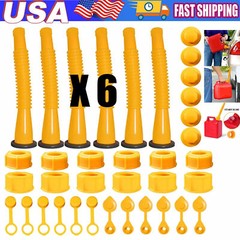 6X Replacement Gas Can Spout Nozzle Vent Kit for Plastic Gas Cans Old Style Cap