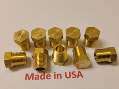 10 pcs. 1/8″ Male NPT Brass Hex Head Plug Made In USA