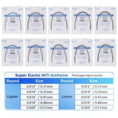 10X AZDENT Dental Ortho Round Arch Wires Super Elastic Niti 012-020 Upper/Lower