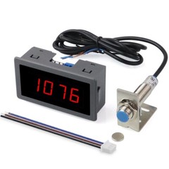 AC 110V 220V Digital Led Motor Speed Tachometer RPM 10-9999 Hall Meter Gauge