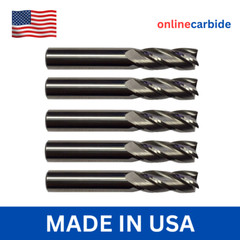 5 PCS 1/4″ 4 FLUTE CARBIDE END MILL