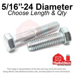 5/16″-24 Grade 5 Hex Cap Screws FINE Thread SAE Hex Bolts (Pick Length & Qty)