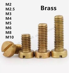 M1.2 M1.4 M1.6 M2 M2.5 M3 Brass Cheese Slotted Head Machine Screws 3-10mm