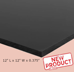 3/8″ Thick Black Plastic Sheet High Density Polyethylene 12″ L X 12″ W HDPE NEW