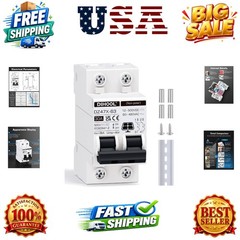 Solar Disconnect Switch, 30 Amp 2 Pole, DIN Rail Mount, Non Polarized, 12V 24…