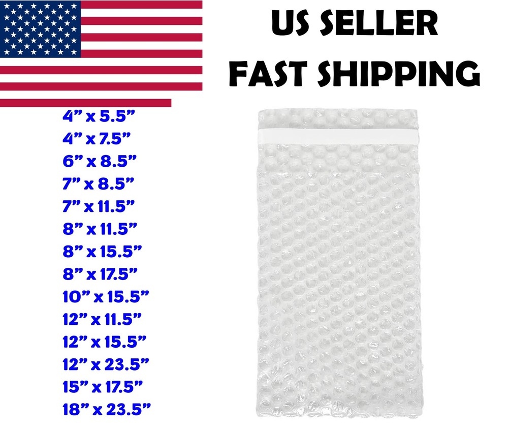 4×5.5 4×7.5 6×8.5 8×11.5 10×15.5 12×15.5 Bubble Out Bags Protective Wrap Pouches
