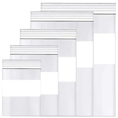 WHITE BLOCK HEAVY DUTY 2 Mil Clear Zip Seal Bags Reclosable Top Lock Plastic