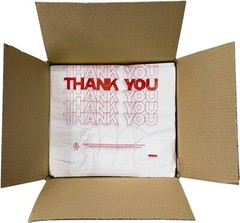 THANK YOU T-Shirt Bags 11.5″ x 6.5″ x 21″ White Plastic Shopping bag 50 – 1000
