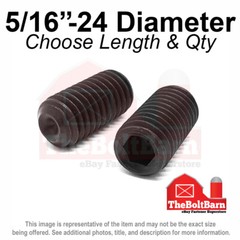 5/16″-24 Alloy Cup Point Allen Socket Set Screw Fine Black Oxide (Pick Size)