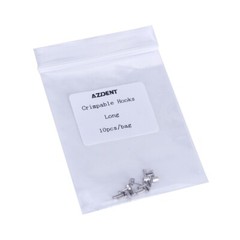 5x Dental Orthodontic Crimpable Hook Long type Elastic Lined 10 pcs/pack AZDENT