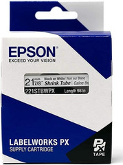 Epson LABELWORKS 221STBWPX Black on White Shrink Tube 7/8″ (21mm) Tape-221STBWPX