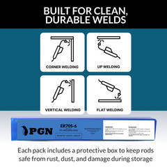 ER70S-6 1LB 1/16″ x 16″ Mild Steel TIG Welding Rod – PGN