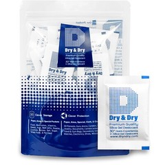 5 Gram [50 Pack] «Dry & Dry» Silica Gel Desiccant Packets – Rechargeable Cloth