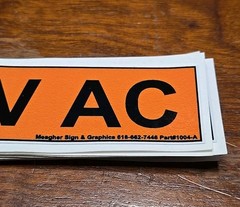 Conduit Line Marker Orange Black 480V Volt Sticker Meagher Sign 1004-A (7E4)