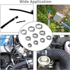 260PCS 304 Stainless Steel Single Ear Stepless Hose Clamps 6.5-21mm Kit or Plier