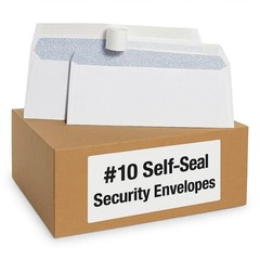 500 – Pack #10 Security Envelopes Self Seal Envelopes 4-1/8″ x 9-1/2″