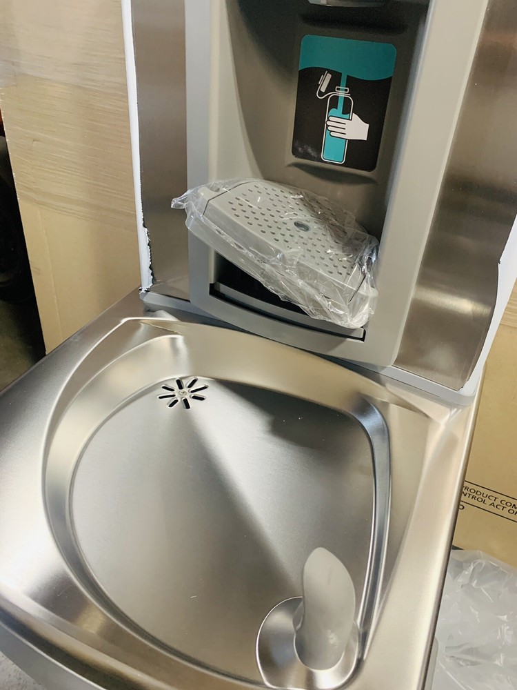 Oasis Stainless Steel Refrigerated Drinking Fountain and Touchless Bottle Filler