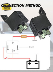 4 Pack Car Relays 12V 40A, 4 Pin Relay Switches Starters Multi-Purpose for Autom