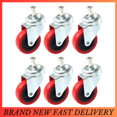 6 Pack Heavy-Duty 2.5″ Swivel Caster Wheel Creeper Service Cart Stool Post Mount