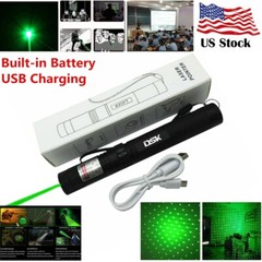 1mw 990Miles Green Laser Pointer Pen USB Rechargeable 532nm Visible Beam Lazer