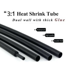 3:1 Dual Wall adhesive Heat shrink, Shrink Wrap tubing 1/4″ 6.4mm black 25 feet