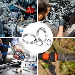 260PCS 304 Stainless Steel Single Ear Stepless Hose Clamps 6.5-21mm Kit or Plier