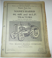 Massey Harris 44 44K 44LP Tractor Parts Catalog Book ORIGINAL s/n 40001-50000 MH