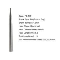 50pcs Dental Carbide Burs Round Friction Grip High Speed FG 245 330 2 4 6 8 557