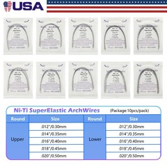 1-100 Dental Orthodontic Round Arch Wire Super Elastic NITI Ovoid Form Sizes