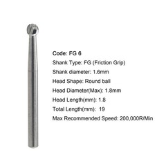 50pcs Dental Carbide Burs Round Friction Grip High Speed FG 245 330 2 4 6 8 557
