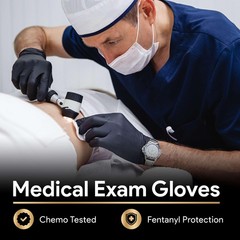 6 Mil Black Nitrile Gloves Large, Heavy-Duty Disposable Gloves for Mechanics,