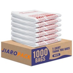 1000 Thank You T-Shirt Bags 12″ x 6.5″ x 21″, Plastic Grocery Shopping Bags