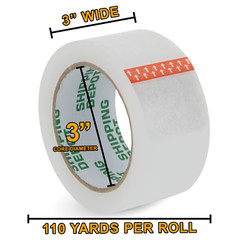 Shipping Depot 2 Mil Industrial Box Sealing Clear Packing Tape 3″ x 110 Yds