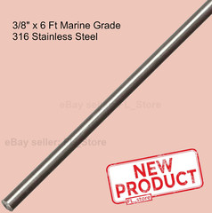 3/8″ x 6 Feet Marine Grade 316 Stainless Steel Rod Round Unpolished Solid Stock