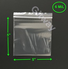 5″ x 5″ Heavy Duty 6 MIL Resealable Zip Top Lock 5×5″ 6 ML Clear Plastic Bags