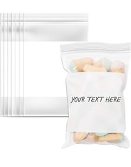 500/PCS White Block 4″x8″ Clear Reclosable Seal Bag Plastic Zip Top Bags 2Mil