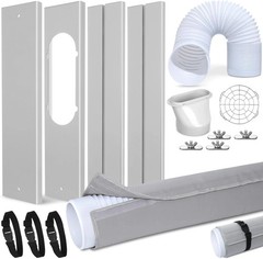 Portable Air Conditioner Window Unit Kit with Hose Universal Adjustable Seal Pla