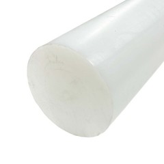 4.000 (4 inch) x 12 inches, UHMW Polyethylene Round Rod, Natural