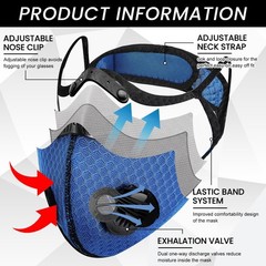2 Pcs Dust Reusable Respirator with Activated Carbon for Woodworking Mowing D…