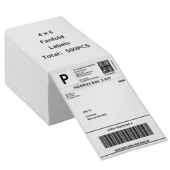 500 4″x6″ Fanfold Direct Thermal Shipping Labels for Zebra and Rollo Printers