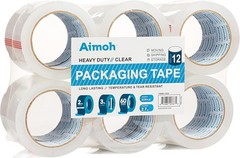 12 Rolls Heavy Duty Clear Packing Tape -Acrylic Adhesive- 2.7mil Super Strong…