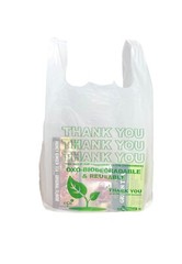 PLASTIC T SHIRT THANK YOU BAGS 22x 6.5 x 11.5 BIODEGRADABLE LOWEST PRICE