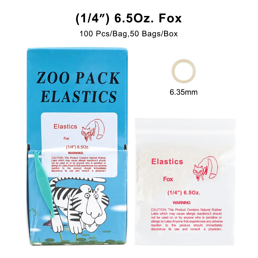 5000pcs Dental Ortho Elastic Rubber Bands 3.5/5.0/6.5 OZ Latex Braces Zoo Pack