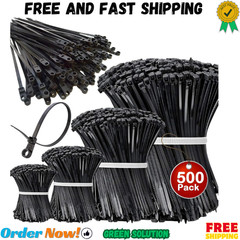 500Pcs Zip Ties Assorted Sizes Black Zip Ties with Screw Hole 100Pack 4/6/8/12 I