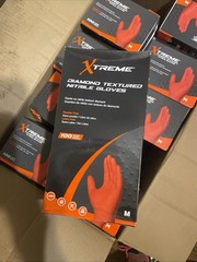 Xtreme Diamond Textured Orange Nitrile PF Gloves – 6 mil -Case of 1000