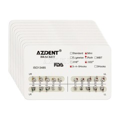 AZDENT Dental Orthodontic Bracket Braces Mini Roth Standard Edgewise MBT 022/018