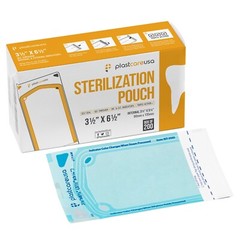 200 Self-Sealing Sterilization Pouch, 3.5″ x 6.5″ (5.25) Paper/Blue Film (1 Box)