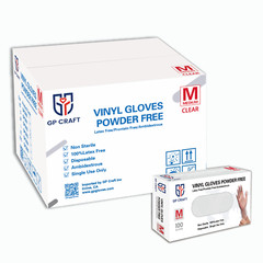 GP Craft Disposable Clear Vinyl Gloves, Latex-Free Powder-Free Gloves 1000pcs