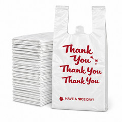 Thank You Plastic Bags 1000 Count Large 11.5×6.5×21 T-Shirt Bags Heavy Duty Bulk
